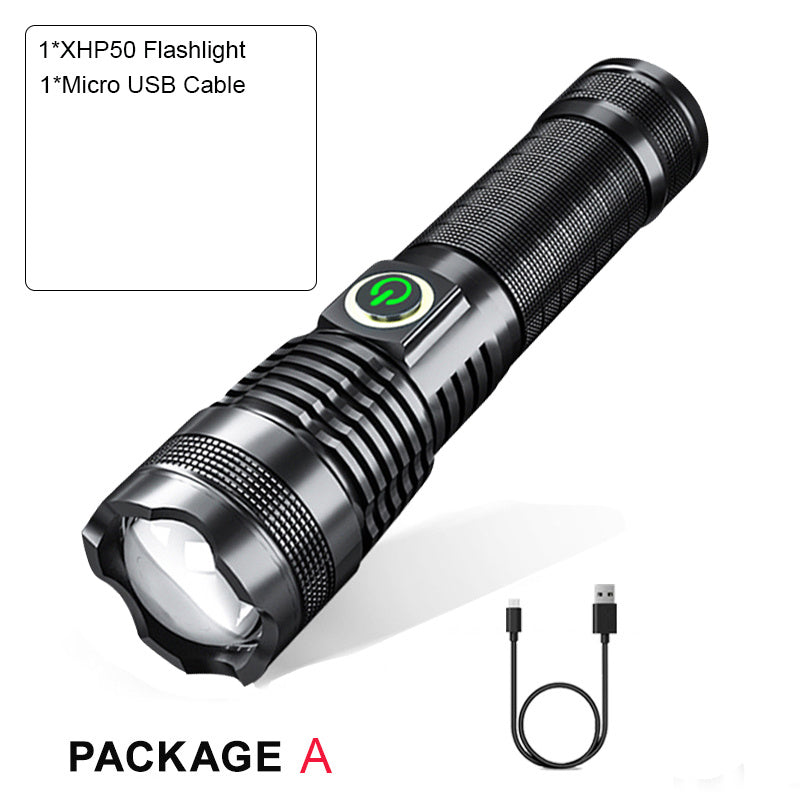 P50 Strong Zooming Flashlight with USB Rechargeable Battery