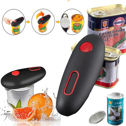 Electric one touch portable can opener