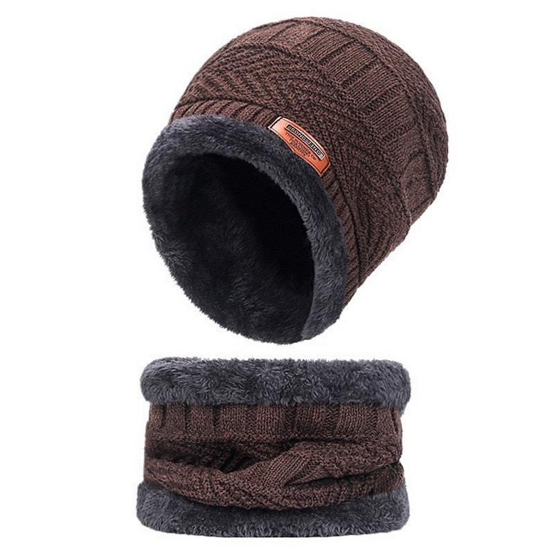 New Winter Knit Cap for Men and Women, with matching Scarf