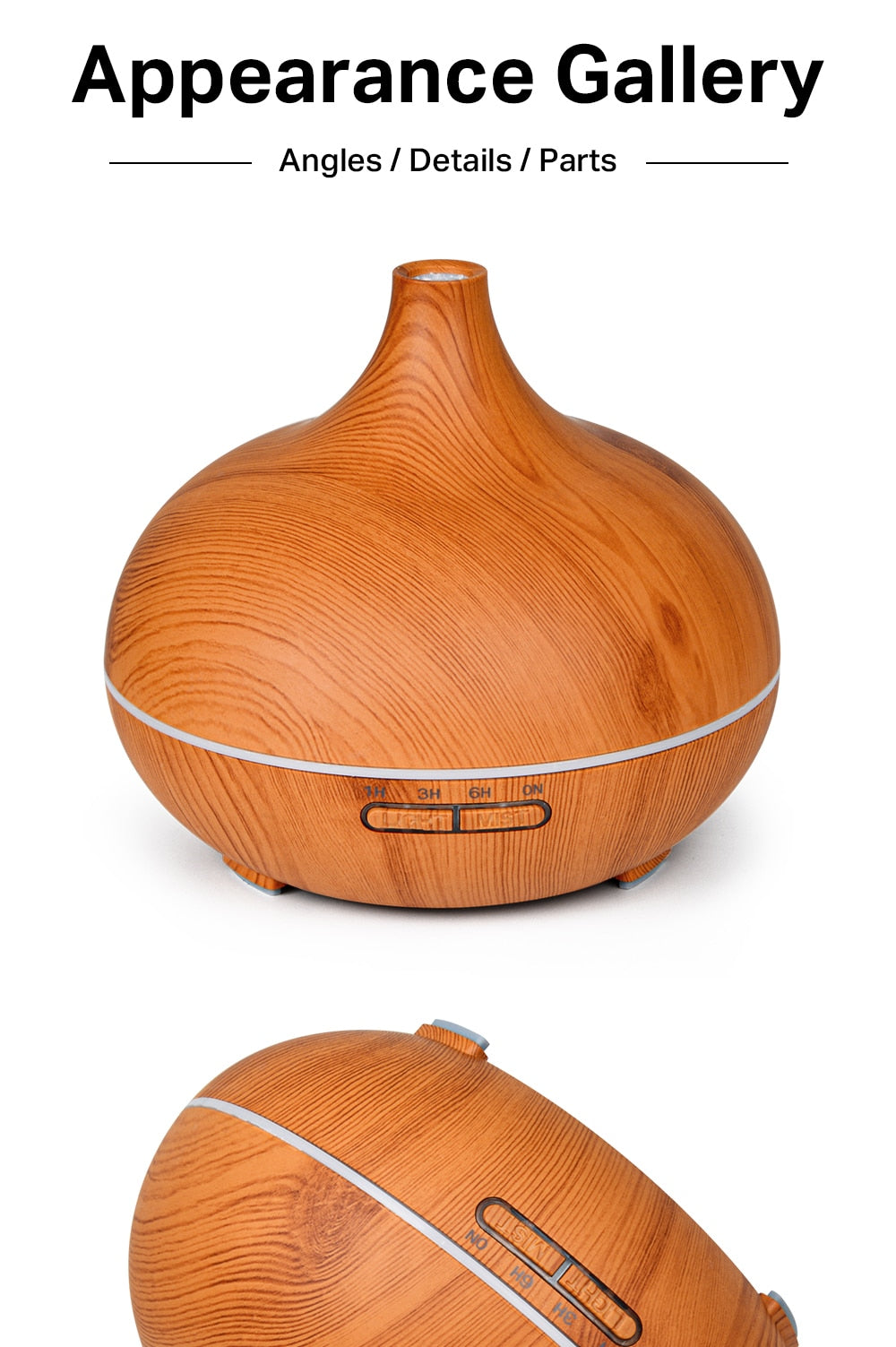 Aromatherapy Essential Oil Diffuser Wood Grain with Remote Control