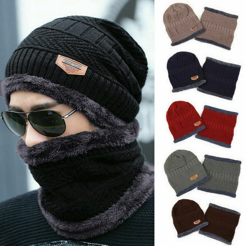 New Winter Knit Cap for Men and Women, with matching Scarf