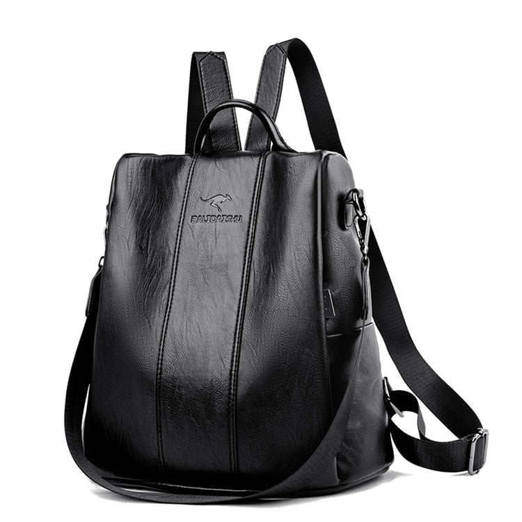 Women's Vintage Anti-theft leather backpack