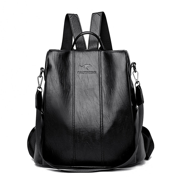 Women's Vintage Anti-theft leather backpack