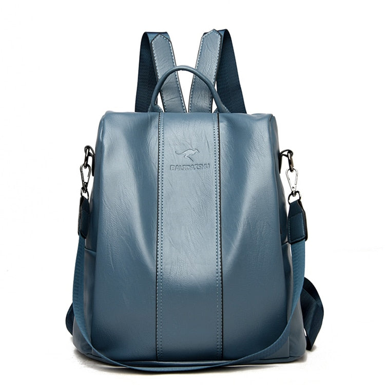 Women's Vintage Anti-theft leather backpack