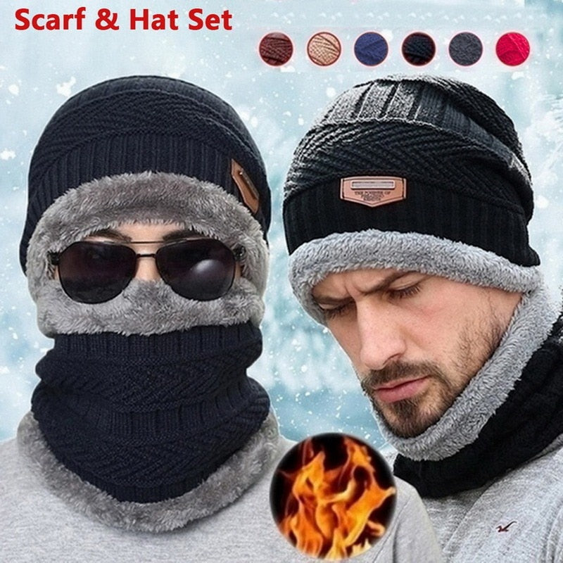 New Winter Knit Cap for Men and Women, with matching Scarf