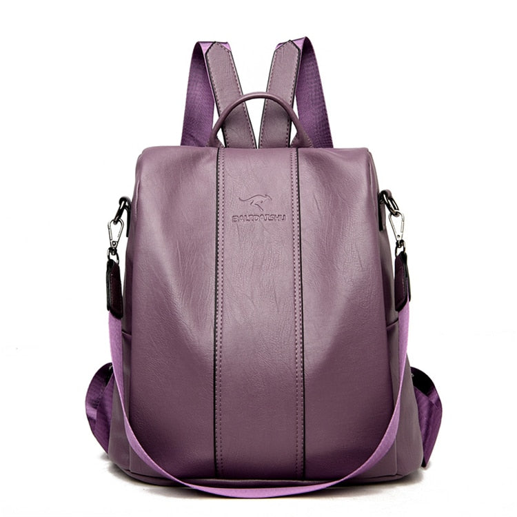 Women's Vintage Anti-theft leather backpack