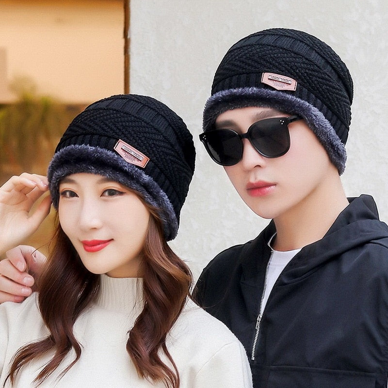 New Winter Knit Cap for Men and Women, with matching Scarf