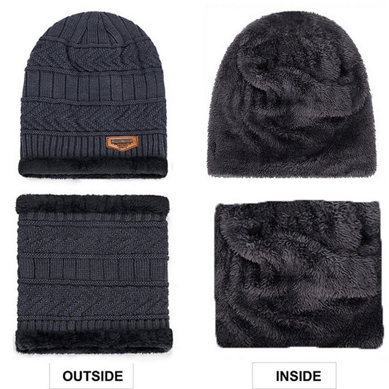 New Winter Knit Cap for Men and Women, with matching Scarf