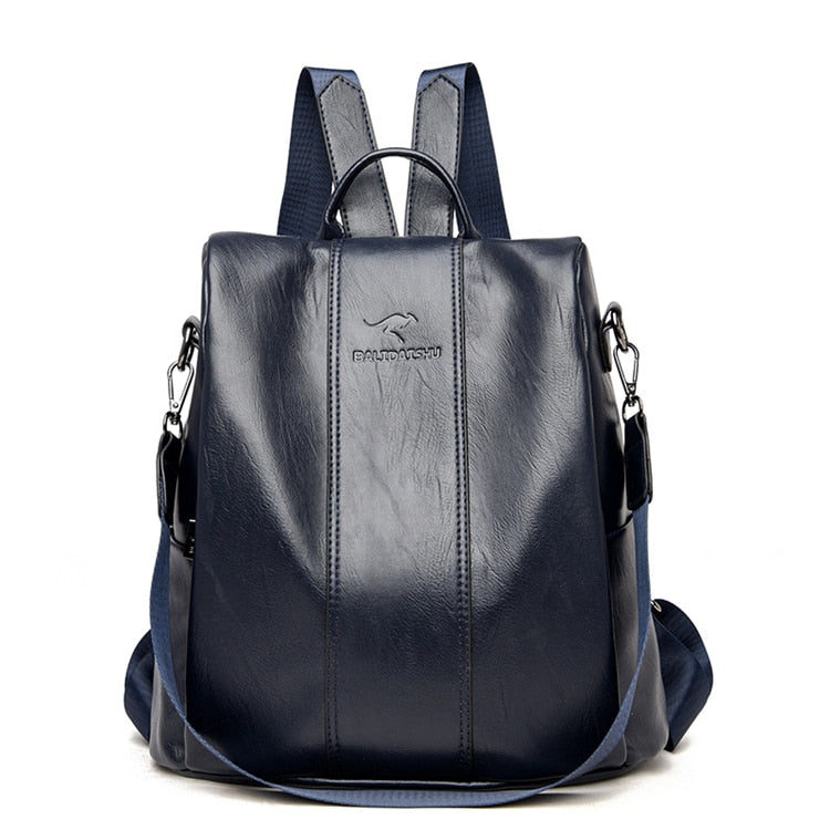 Women's Vintage Anti-theft leather backpack