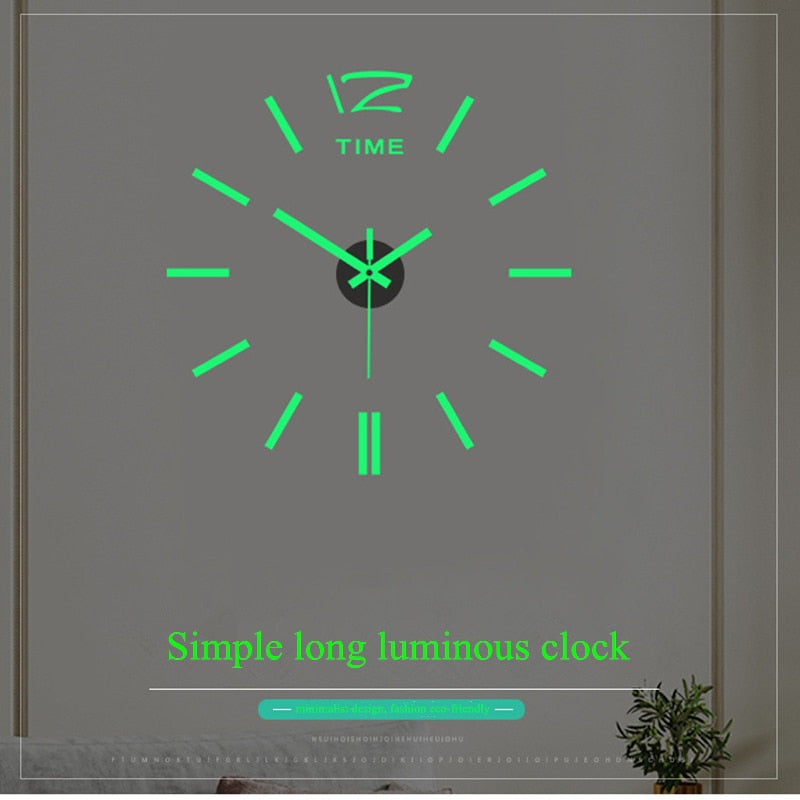 Luminous Frameless Large Wall Clock Perfect for Anyroom