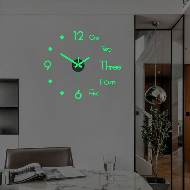 Luminous Frameless Large Wall Clock Perfect for Anyroom