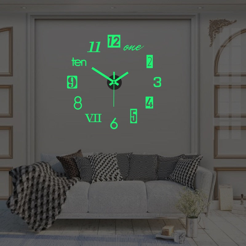 Luminous Frameless Large Wall Clock Perfect for Anyroom