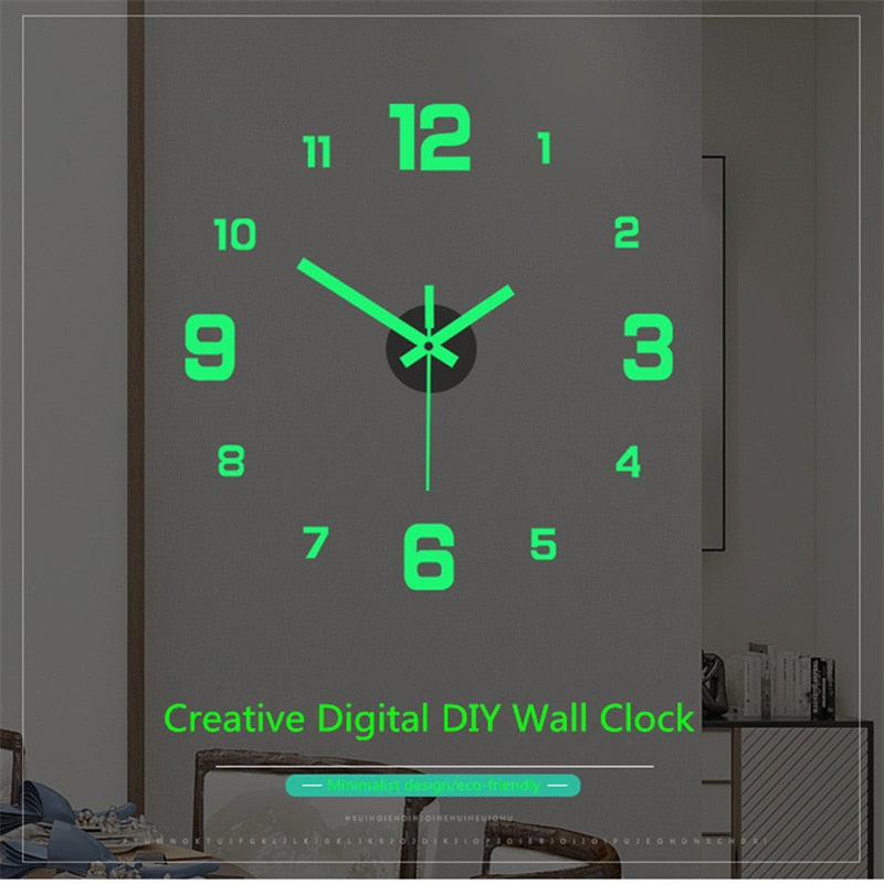 Luminous Frameless Large Wall Clock Perfect for Anyroom