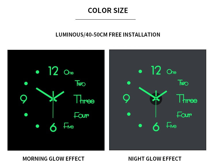 Luminous Frameless Large Wall Clock Perfect for Anyroom