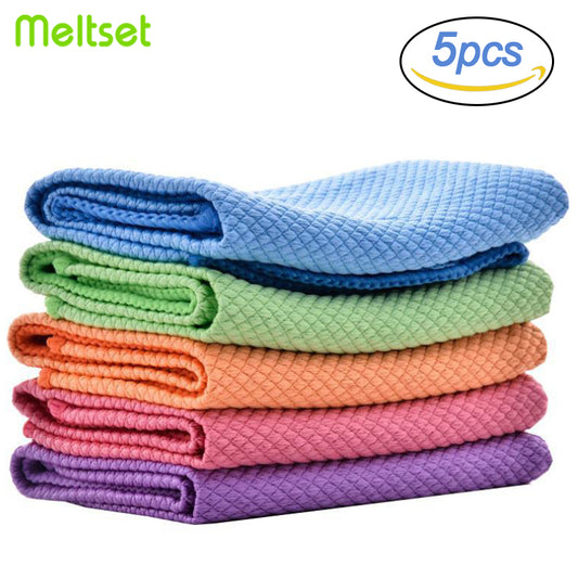 5Pc Kitchen Cleaning Anti-Grease Towels