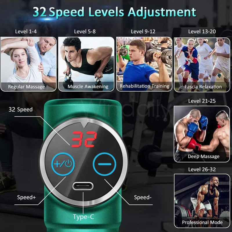 32 Speed Massage Gun with Touch Screen