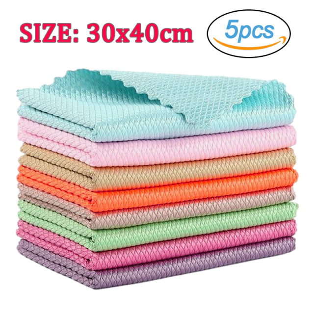 5Pc Kitchen Cleaning Anti-Grease Towels